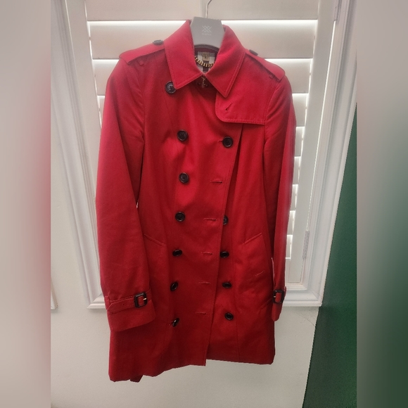 Burberry Red Sandringham Trench Coat - Picture 1 of 4